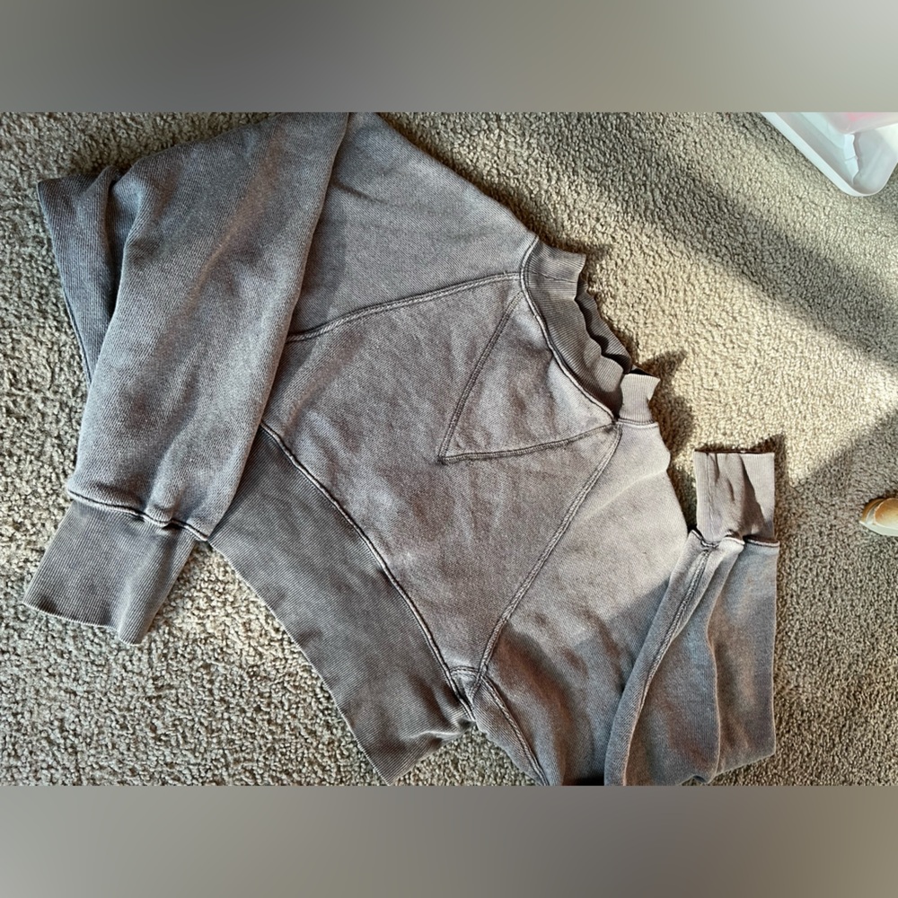 Free People Charcoal Distressed Sweatshirt